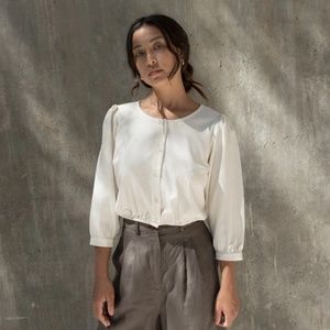 Ozma cropped natural silk Blouse